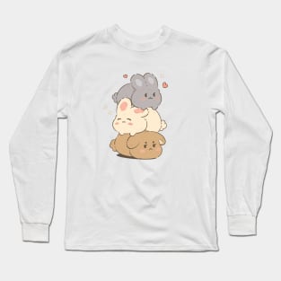 Cute Bunny Stack Long Sleeve T-Shirt